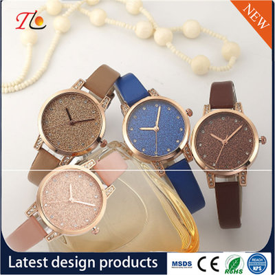 China wholesale customization Pu watch  alloy case  quartz watch fashion watch Colorful leather band Shining diamond ladywatch supplier