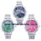Unique wavy style and colorful dial for ladies watch with alloy band supplier