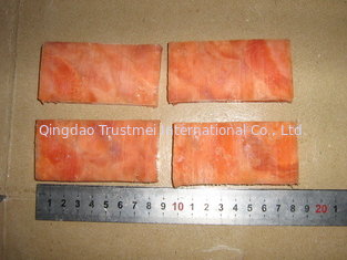 Frozen chum salmon block portions skinless no fatline color 13+