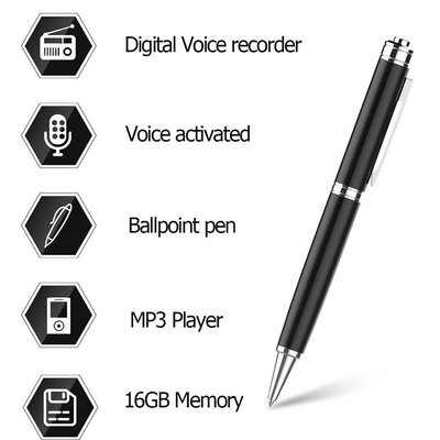 Digital Audio Voice Activated Recorder Pen / Ballpoint Pen / Dictaphone / MP3 Player / One Button Recording