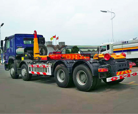 China Hydraulic Waste Hook Lift Bin Truck , 30m3 Heavy Duty Rubbish Collection Truck supplier