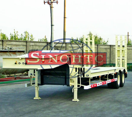 China 40 T 2 Axle Low Bed Semi Trailer High Strength Steel Material 8 Pcs Tyre supplier