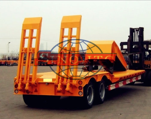 China Front Loading Low Bed Semi Trailer Dual Axle Detachable Type 40T Payload supplier