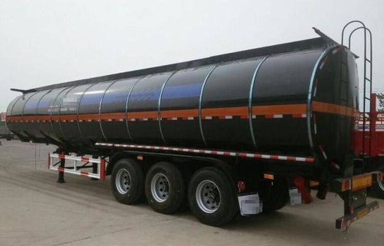 China Heating Asphalt Tank Semi Trailer 35 - 60cbm 3 Axle Insulated Tanker Trailers supplier
