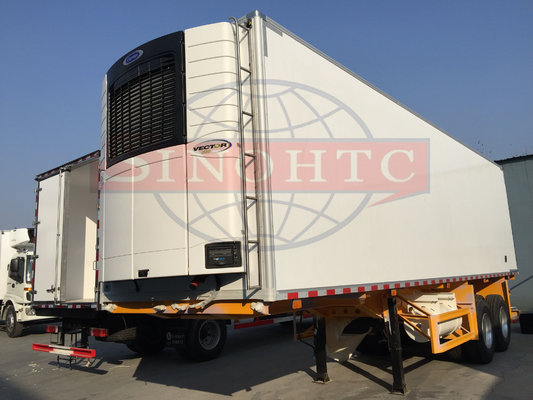 China Double Alxe Refrigerated Semi Trailer , 40FT Refrigerated Enclosed Cargo Trailers supplier