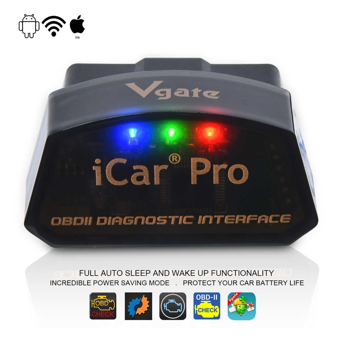 Newest Super Power Saving Vgate iCar Pro wifi  Vgate OBD2 Scanner Check Engine Fault Code for Android Windown iOS