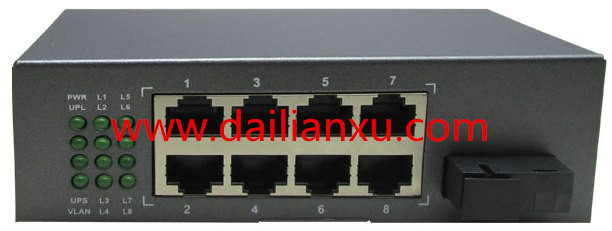 DLX-FS08  8ports 10/100M Ethernet Fiber Optical Switch 8 RJ45 to fiber converter Fiber media converter Switchwith 8 RJ45