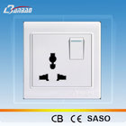 LK4047 1gang 3pin PC flush type wall socket switch