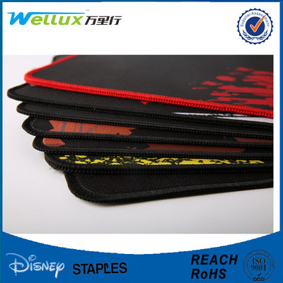 China Custom Printed Rubber Mouse Pad / Sublimation Mousepad with Stitching Edge supplier