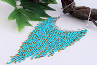 2015 Fashion Fake Collar Small Bead Necklace Long Beaded Tassel Statement Necklace
