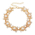 Latest high quality eco-friendly wholesale pearl gold chain bracelet party jewelry