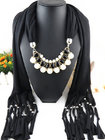 Fashion Pendant Scarf /scarf jewelry / pearl necklace scarf