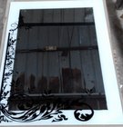 black flower screen printing mirror