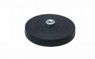 Customized D22 / D31 / D43 / D66 / D88 Rubber coated Pot magnet neodymium with the screw threaded M6, M8