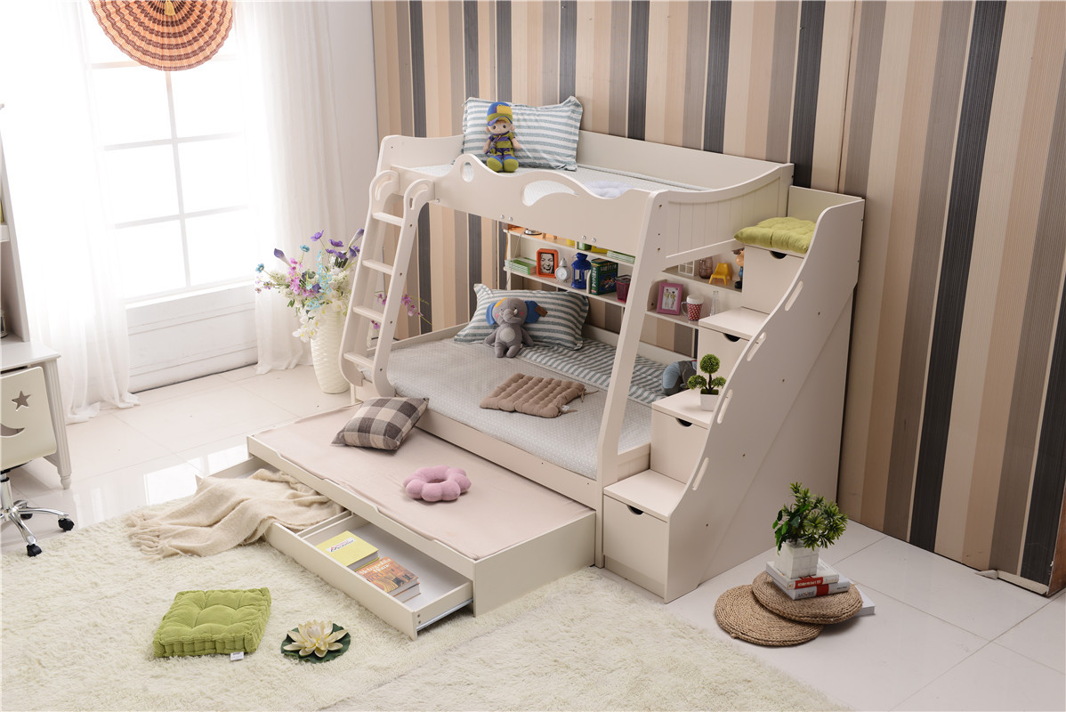 Morden style Children bunkbed with stairs for kids