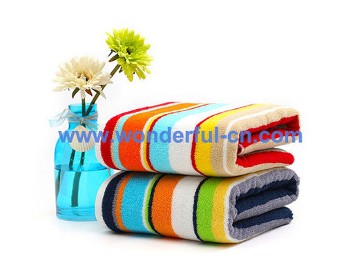 Best quality cheap 100% cotton striped towel bath towel on sale