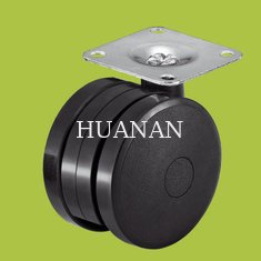 China black PA plastic caster swivel top plate office furniture casters supplier