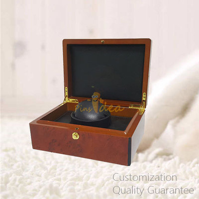 China Custom Promotion Gifts Burlwood Rosewood Wooden Watch Display Storage Gift Box Case, with Gold Metal Lock supplier