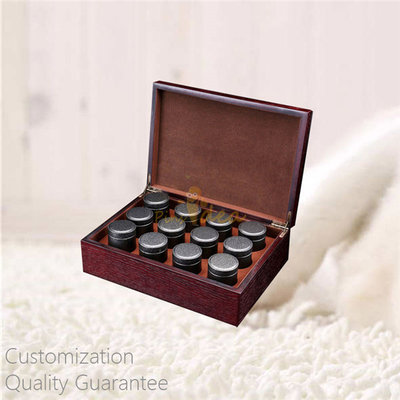 China Custom Personal Tea Brands Rich Walnut Wooden Tea Tins Caddies Display Storage Gift Box, Personal Logo, 12 Tea Tins supplier