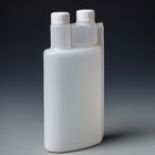 twin double neck dose dispenser plastic bottle for liquid chemical