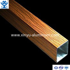 China High quality wood effect 6000 series extruded rectangular tube aluminium supplier
