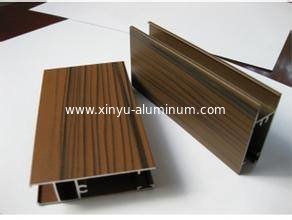 China black walnut  Wooden Grain Surface Aluminum extruded profiles 6063-T5 alloy supplier