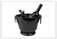 Metal powder coating Wine Bottle Cooler Drink Chiller Champagne Ice Bucket Bar Tools, wine cooler, open mouth, black