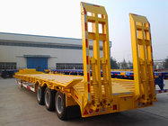 Low loader 4 axles low bed trailer for heavy machinery delivery