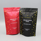 Custom Printing Laminated Foil Plastic Food Stand Up Zipper Bag For Matte black Coffee Packaging With One Way Valve