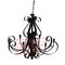YL-L1024 Retro Black Pendant Lamp Chandelier Lighting 5 Candle Wrought Iron Light Hanging Ceiling Fixtures