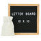 10*10inch oak frame changeable slotted felt letter board with sign letterfolk 290 letters density board letter