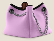 5mm reusable neoprene shopping bag with metal chain handle, Leisure collapsible cooler bag