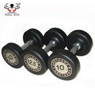 High Quality Accept Customer OEM Logo Fixed Rubber Dumbbell