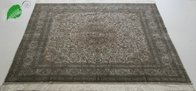 Brown Square Persian handmade silk carpet/tapestry 91x91cm
