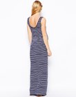 2017 beach dress design maternity long dress in blue and white stripe