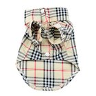 grid burberry style Pet Puppy Summer Shirt Pet Clothes T Shirt with button