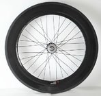 Super Light bicycle carbon wheels tri-spoke+ 88mm  rear clincher with Novatec track Hubs