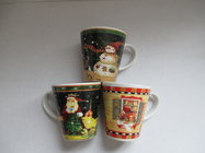 Promotional Christmas Ceramic Pottery mug ,red or green,promo,