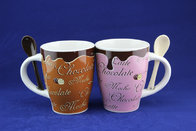 mug with spoon;custom printed mug;suitable for pomotional gifts;porcelain mug,cups