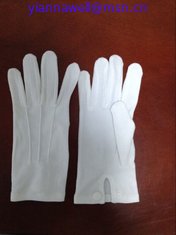 China white color nylon Masonic gloves with a press fastener at the wrist supplier