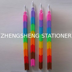 China Colorful Stacker Swap 8 Color Section Building Block Non-Sharpening Pencil multifunction Bullet pencil For Kids supplier