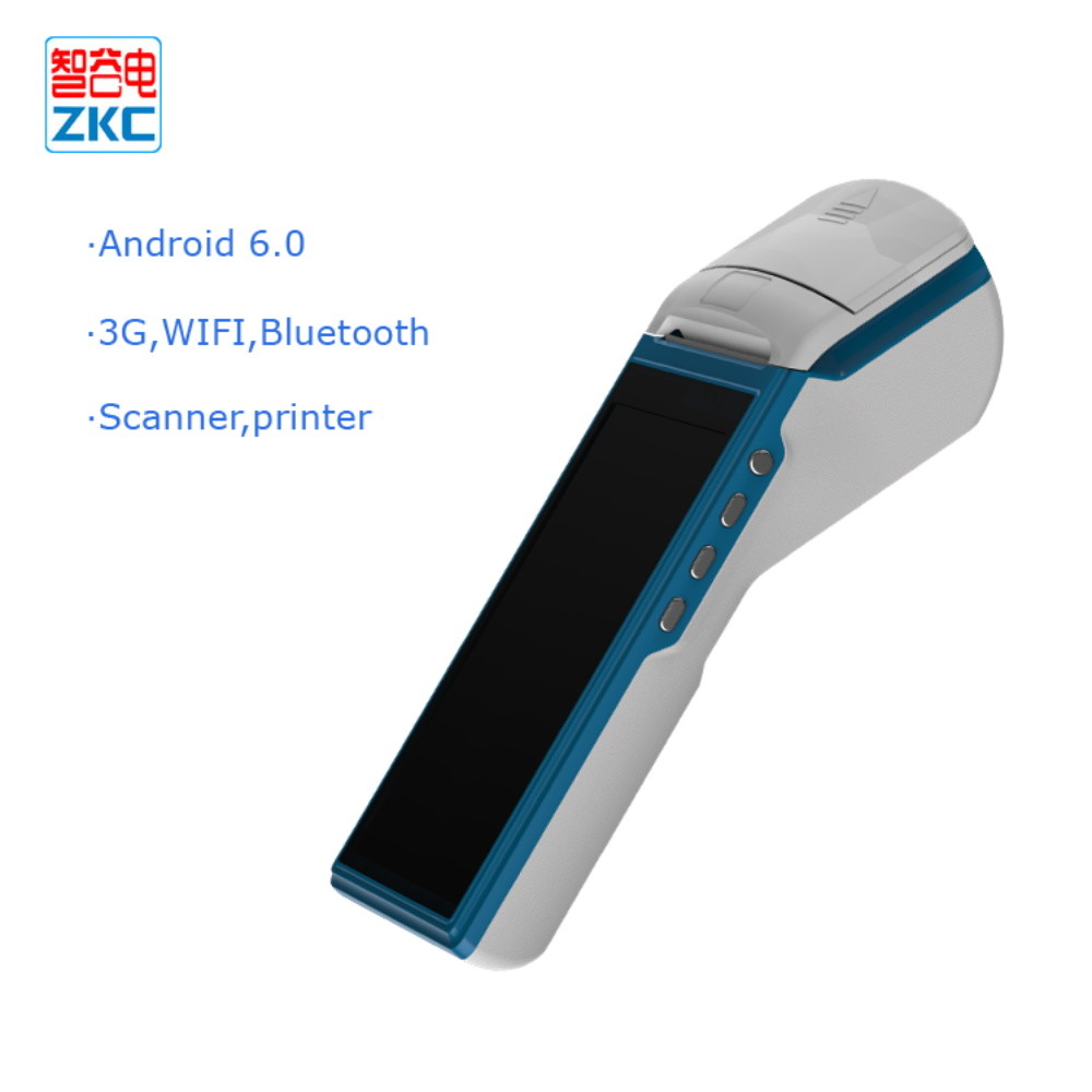Android 6.0 handheld billing pos terminal with scanner 3g wifi bluetooth printer