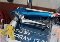 Silver Blue Airless Paint Sprayer Gun Anodized Aluminum Forged Body For High Ratio Paint
