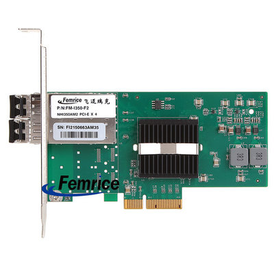 China Femrice PCIe x4 Intel I350 Gigabit Network Interface Card 1000Mbps Dual Port Gigabit Ethernet Server Network Adapter supplier