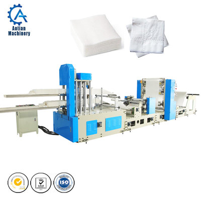 Full Automatic Folding Napkin Paper Machine with Two Color Printing Napkin Folding Embossing Machine