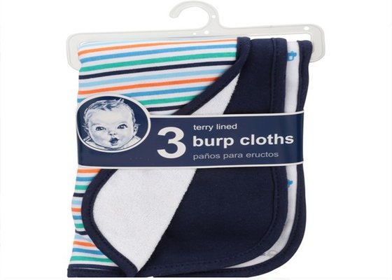 Lightweight Newborn Baby Burping Towels Assorted Lined Terry Cloth Burp Rags