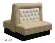 Hot sale guangdong high back hotel leather and woodsofa for hotel booth sofas (YL-18)