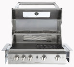 High End outdoor bbq kitchen built in 4 3KW 304 tube burners gas bbq grill bbq with rear burner, full stainless steel