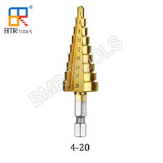 China BMR TOOLS 4-20mm straight flute hss step drill with helix shank for steel hole drilling supplier