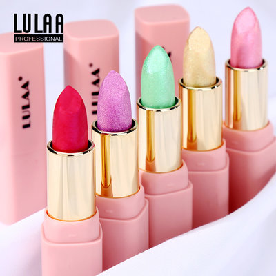 China Hot-selling makeup LULAA pearl lipstick  lip gloss pearl lipstick shiny gold color makeup moisturizing lipstick supplier
